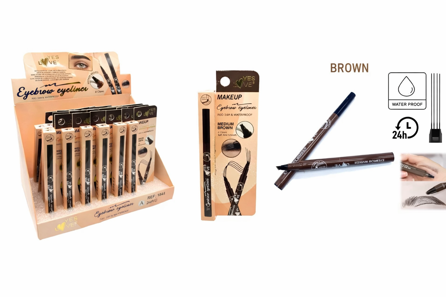 Marqueur pour sourcils microblading marron moyen