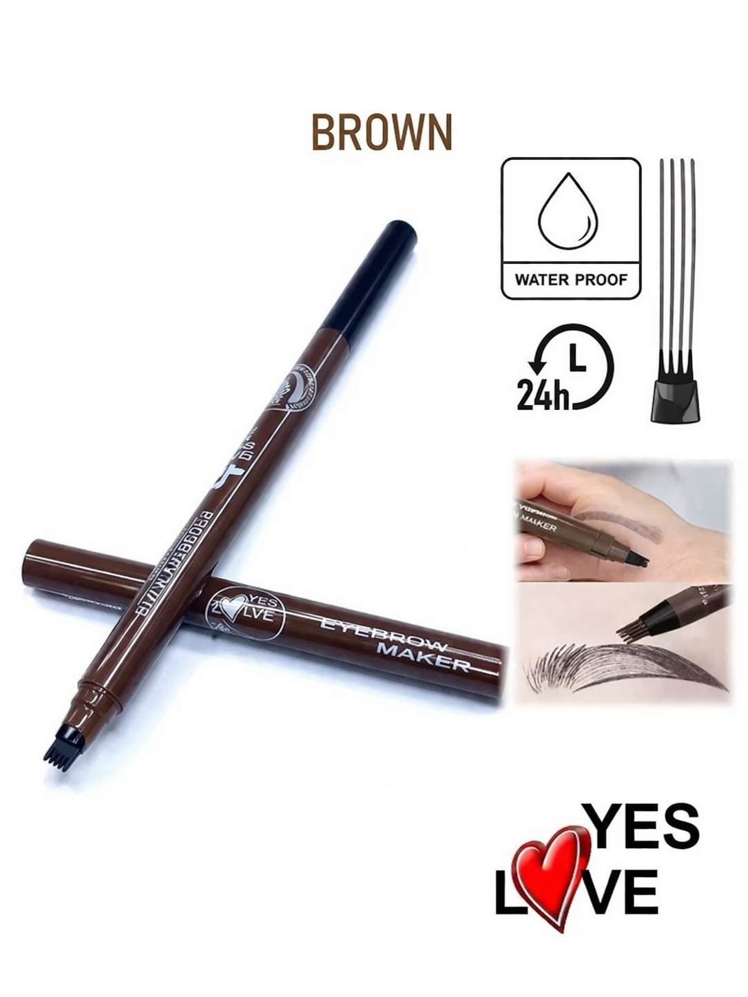 Marqueur pour sourcils microblading marron moyen