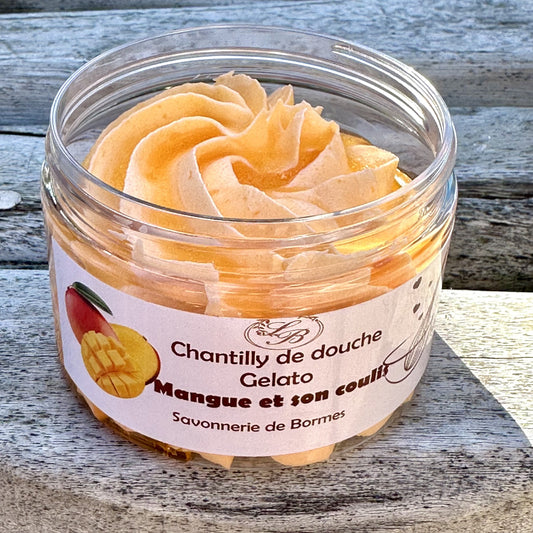 Chantilly de douche et bain 100 g Mangue et son coulis